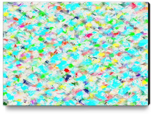 splash painting texture abstract background in blue yellow green red pink Canvas Print by Timmy333