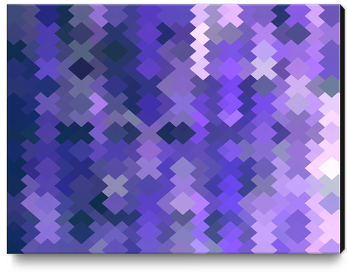 geometric square pixel pattern abstract in purple Canvas Print by Timmy333