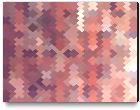 geometric square pixel pattern abstract in brown Canvas Print by Timmy333