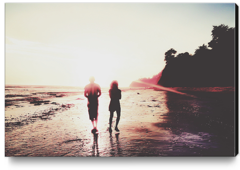 walking on the with sunset light in summer Canvas Print by Timmy333