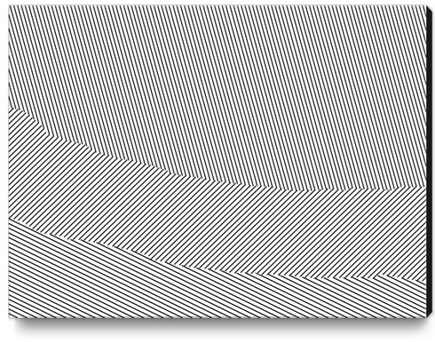 geometric line pattern abstract background in black and white Canvas Print by Timmy333