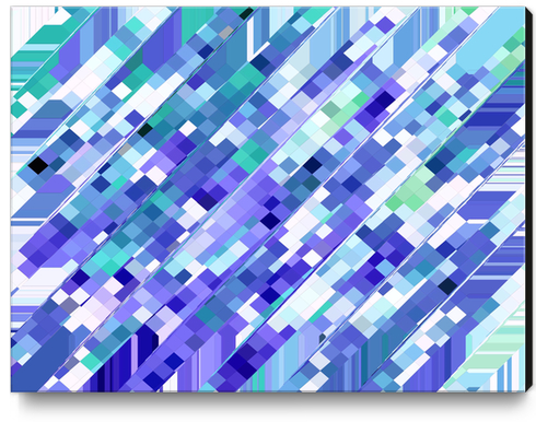 geometric square pixel pattern abstract background in purple and blue Canvas Print by Timmy333