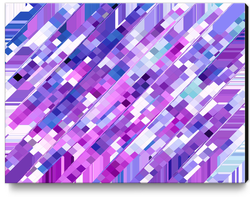 geometric square pixel pattern abstract background in purple pink Canvas Print by Timmy333