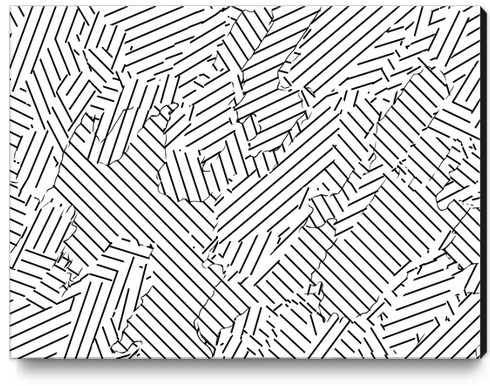 geometric line abstract pattern abstract background in black and white Canvas Print by Timmy333