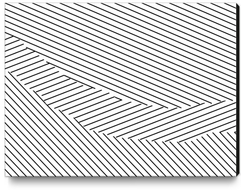 geometric line pattern abstract background in black and white Canvas Print by Timmy333