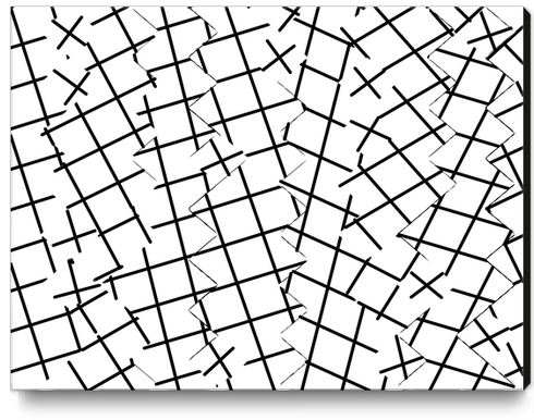 geometric square shape pattern abstract background in black and white Canvas Print by Timmy333