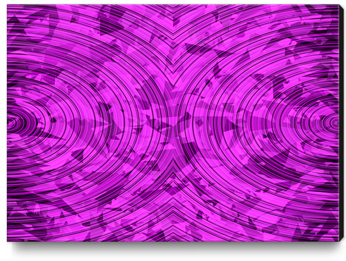 psychedelic geometric circle pattern abstract background in pink Canvas Print by Timmy333