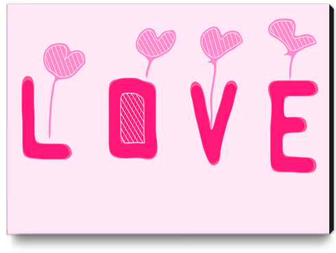 LOVE with pink heart Canvas Print by Timmy333