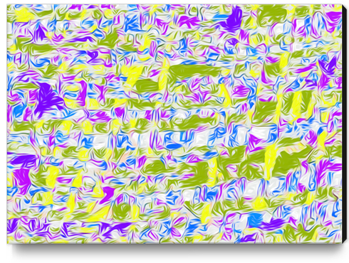 psychedelic painting texture abstract pattern background in purple blue yellow green Canvas Print by Timmy333