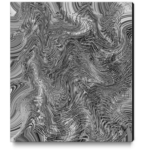 black and white curly line drawing abstract background Canvas Print by Timmy333