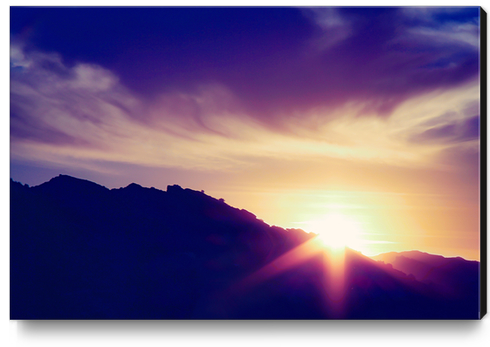 sunset over the mountain with beautiful cloudy sky Canvas Print by Timmy333