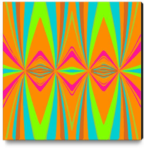 orange pink blue green symmetry art abstract background Canvas Print by Timmy333