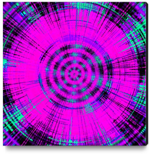 pink black and blue circle pattern abstract background Canvas Print by Timmy333