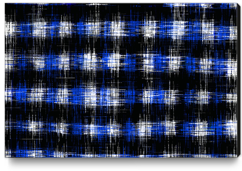 plaid pattern painting texture abstract in blue and black Canvas Print by Timmy333