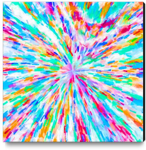 colorful splash painting abstract in pink blue green orange purple Canvas Print by Timmy333