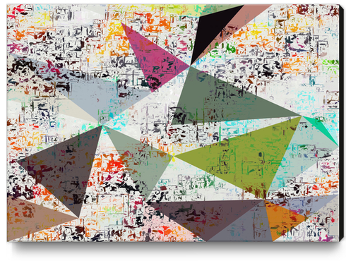 psychedelic geometric triangle pattern abstract with painting abstract background Canvas Print by Timmy333