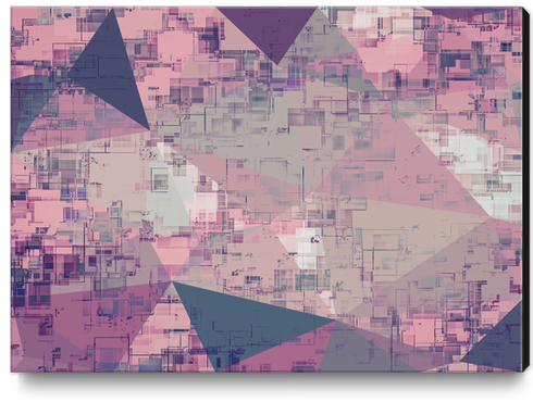 psychedelic geometric triangle polygon pattern abstract in pink and purple Canvas Print by Timmy333