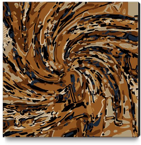 psychedelic graffiti drawing abstract in brown and blue Canvas Print by Timmy333