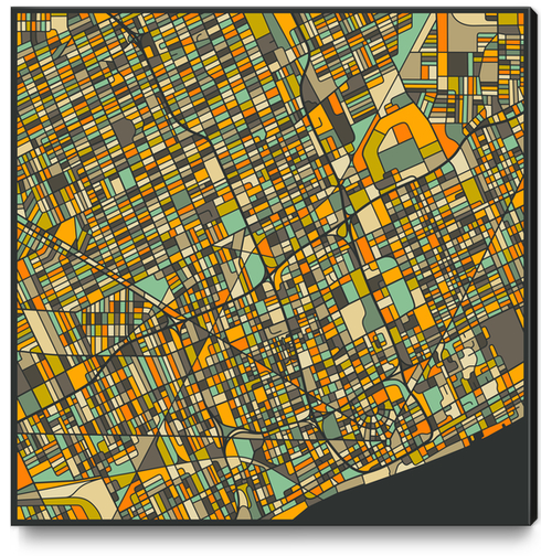 DETROIT MAP 2 Canvas Print by Jazzberry Blue