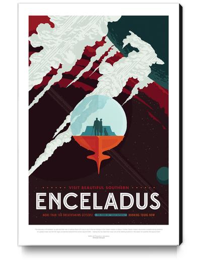 Visit Beautiful Southern Enceladus - NASA JPL Space Travel Poster Canvas Print by Space Travel