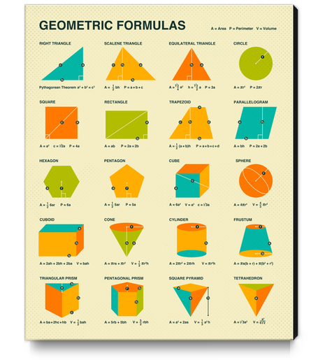 GEOMETRIC FORMULAS Canvas Print by Jazzberry Blue