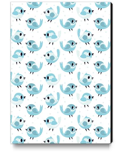 Blue Birds Pattern Canvas Print by Claire Jayne Stamper