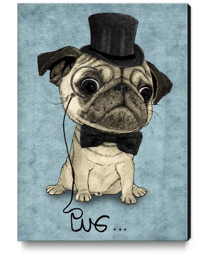 Pug; Gentle Pug Canvas Print by Barruf