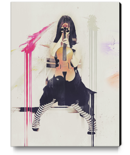 Violin - Still Waiting Canvas Print by Galen Valle