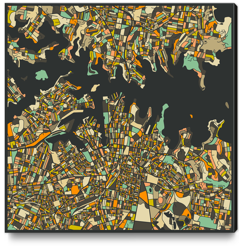 SYDNEY MAP 2 Canvas Print by Jazzberry Blue