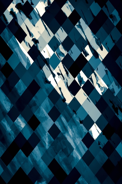 geometric square pixel pattern abstract background in blue by Timmy333