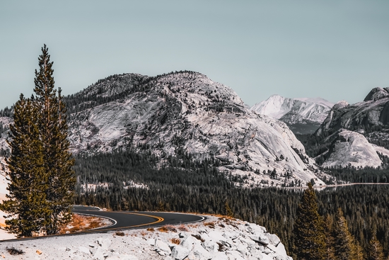 road with mountain view at Yosemite national park California USA by Timmy333