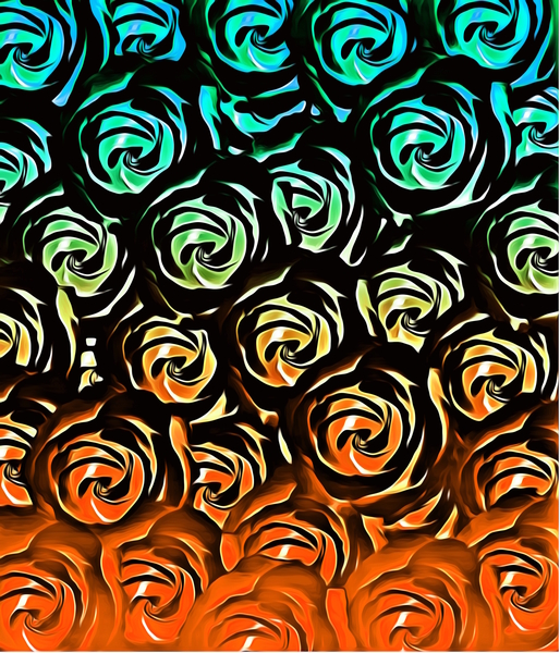 rose pattern texture abstract background in blue green orange by Timmy333