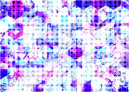 geometric square and circle pattern abstract background in pink blue by Timmy333