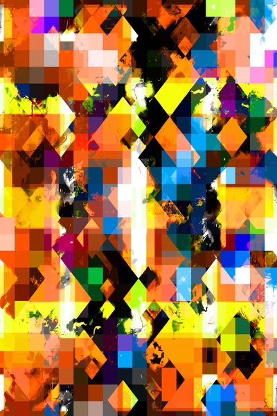 graphic design pixel geometric square pattern abstract background in orange yellow blue by Timmy333