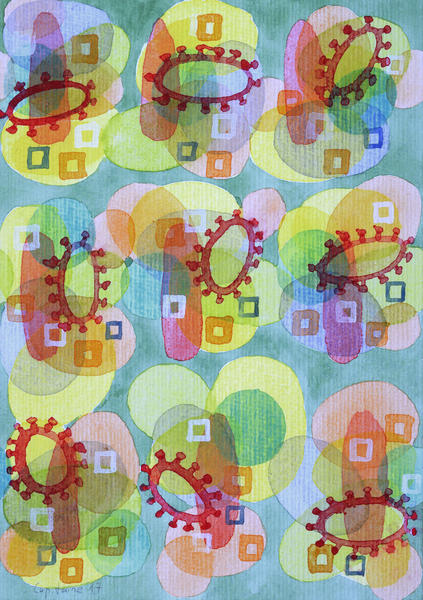 Lovely Pattern with Red Rings  by Heidi Capitaine