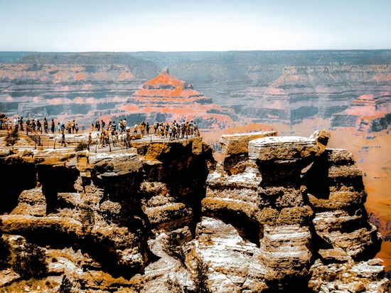 desert with blue sky at Grand Canyon national park, Arizona, USA by Timmy333