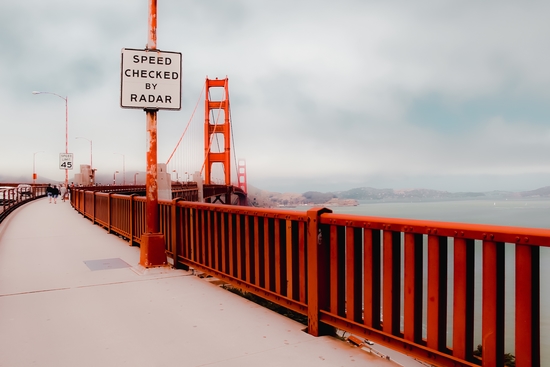 Walkway with Golden Gated bridge view in San Francisco USA by Timmy333