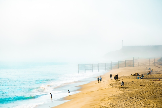 sandy beach with foggy sky at Point Mugu State Park, California, USA by Timmy333