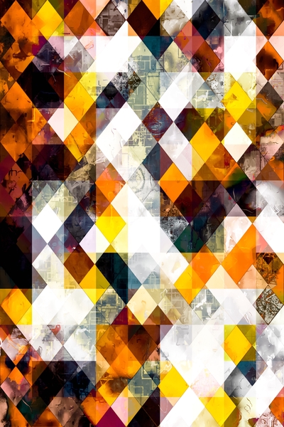 brown yellow orange geometric pixel pattern abstract art background by Timmy333