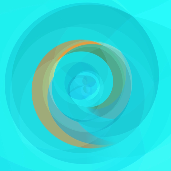 spiral line geometric art abstract background in blue yellow by Timmy333