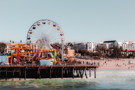 colorful ferris wheel at Santa Monica pier California USA by Timmy333