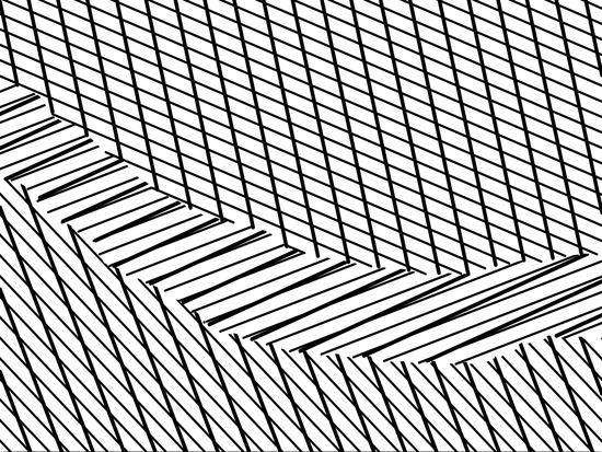 geometric square shape line abstract pattern in black and white by Timmy333