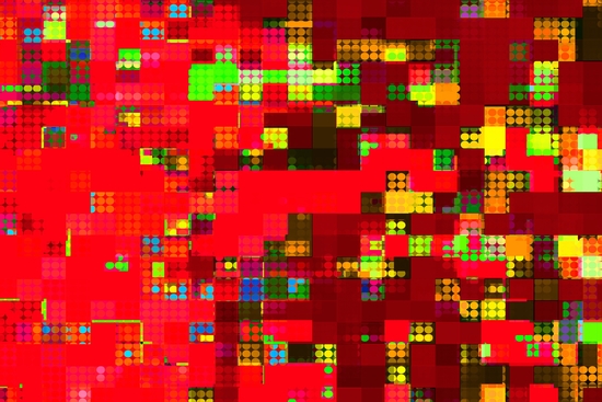 geometric pixel square pattern abstract background in red green yellow by Timmy333