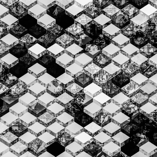 geometric square pixel pattern abstract in black and white by Timmy333