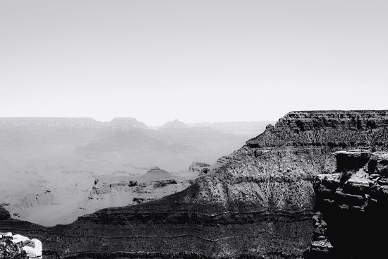 Desert at Grand Canyon national park Arizona USA in black and white by Timmy333