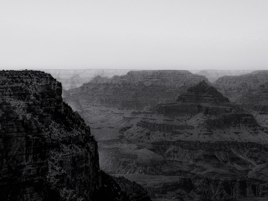 Desert in summer at Grand Canyon national park Arizona USA in black and white by Timmy333