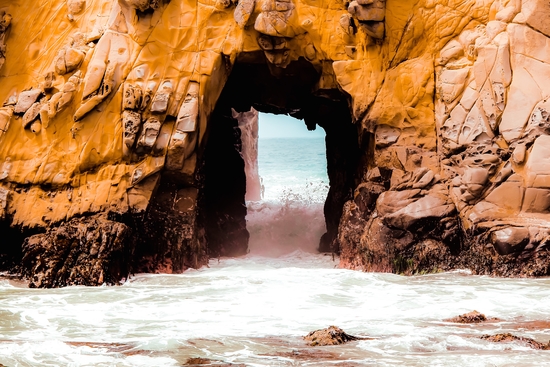 beach with big stone at Pfeiffer beach highway1 Big Sur California USA  by Timmy333