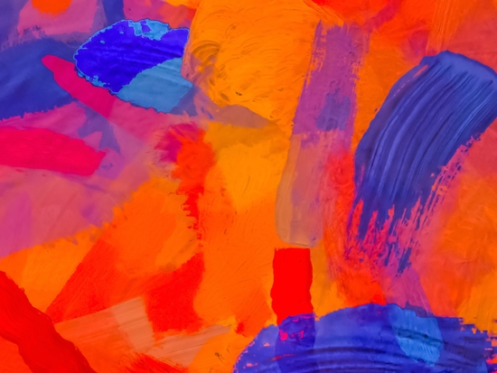 splash painting texture abstract background in orange blue red by Timmy333