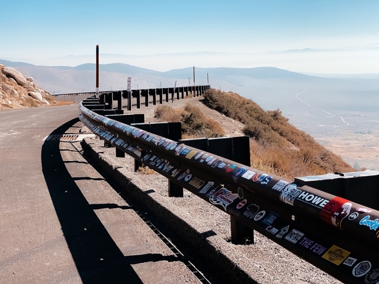 metal road fencing with mountain view in California USA by Timmy333