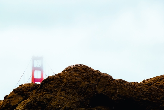 Golden Gate Bridge with foggy sky at Golden Gate Bridge, San Francisco, USA by Timmy333